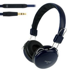 V9 Dynamic Stereo Headphone with Mic Remote (Navy Blue)